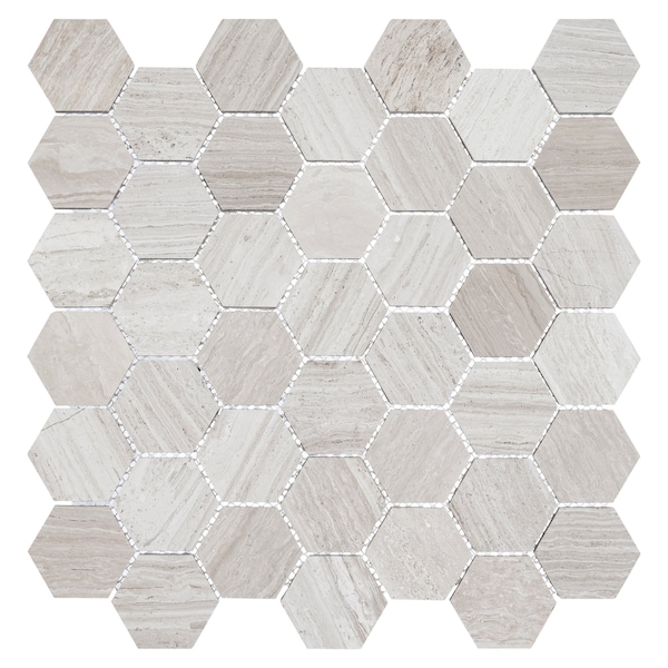Andova Tiles SAMPLE Channing 2 x 2 Marble Honeycomb Mosaic Floor Use Tile SAM-ANDCHA129 - main